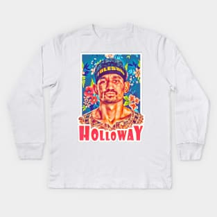 Max Holloway Hawaiian Style Kids Long Sleeve T-Shirt